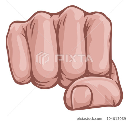 Fist Punch Hand Comic Book Pop Art Cartoon 104013089