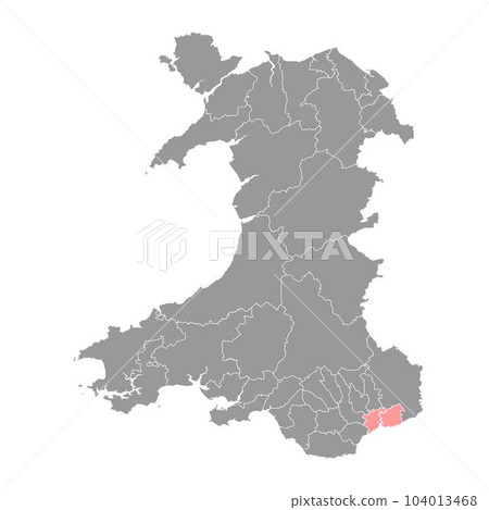 District of Newport map, district of Wales. Vector illustration. District of Newport map, district of Wales. Vector illustration. 104013468