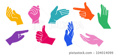 Human hands set. Different gestures Human hands set. Different gestures 104014099