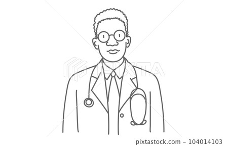 African American doctor with a stethoscope. 104014103
