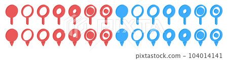 Location pointer pin icon vector set. GPS location pin Location pointer pin icon vector set. GPS location pin 104014141