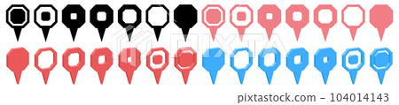 Location pointer pin icon vector set. GPS location pin Location pointer pin icon vector set. GPS location pin 104014143