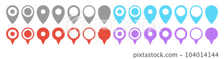 Location pointer pin icon vector set. GPS location pin 104014144