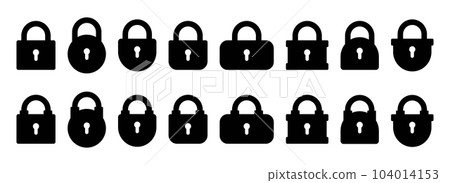 Opened and closed padlock icon in flat style. Lock vector illustration. Security check sign 104014153