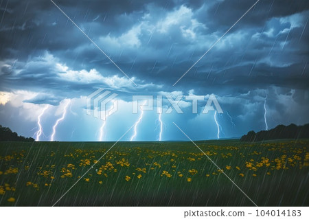 《AI影像》雷電交加的風雨風景 104014183