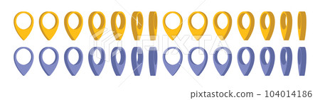 Location pointer pin icon vector set. GPS location pin 104014186