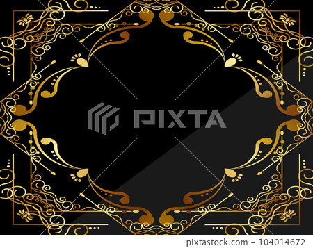 Luxury ornament background horizontal position black & gold 104014672