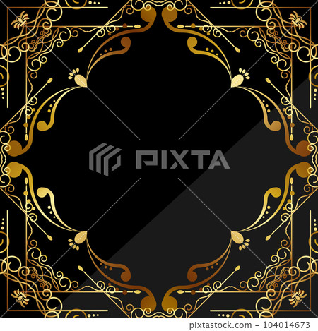 豪華裝飾背景方形黑色和金色 104014673