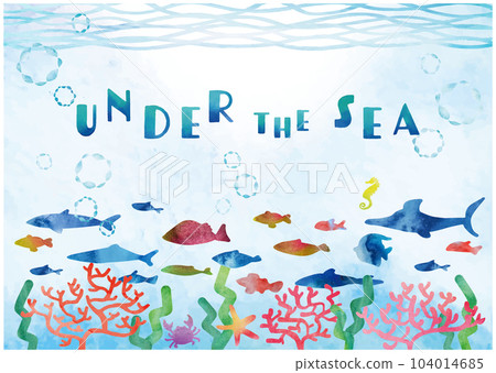 在水彩觸摸的海洋中 在水彩觸摸的海洋中 104014685