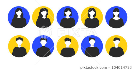 Man and woman silhouette icon. Avatar profile, good use for user pic and profile picture. Diversity concept 104014753