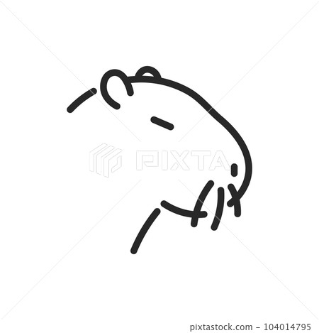 Capybara Icon. Vector Outline Editable Sign of the Largest Rodent, Exotic South American Animal. Capybara Icon. Vector Outline Editable Sign of the Largest Rodent, Exotic South American Animal. 104014795