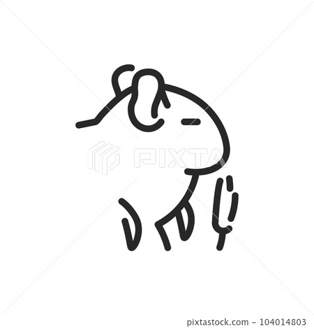 Rodent Degu Icon. Vector Outline Editable Sign of Small Exotic Rodent Pet Chilean Squirrel Degu. Rodent Degu Icon. Vector Outline Editable Sign of Small Exotic Rodent Pet Chilean Squirrel Degu. 104014803