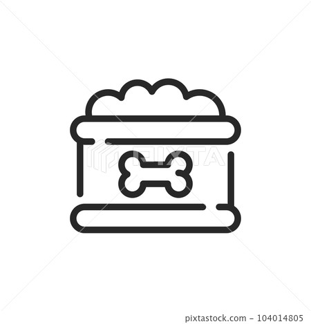 Dog Food or Diet Icon. Vector Outline Editable Sign of Pet Nutrition and Feeding Practices. Dog Food or Diet Icon. Vector Outline Editable Sign of Pet Nutrition and Feeding Practices. 104014805