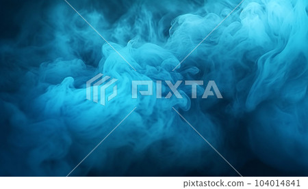 Abstract colorful blue smoke background,bright colored, Hazy, Swirling, Blue Smoke on Black Background texture. Soft magical fog swirling design 104014841