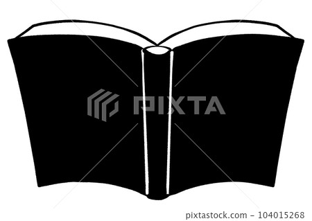 一本厚書的黑白打開（外部）插圖 104015268