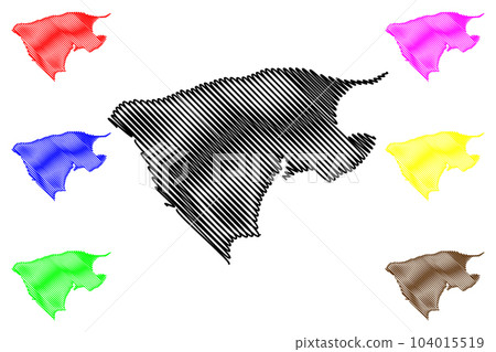 Fur island (Kingdom of Denmark) map vector illustration, scribble sketch Fuur map 104015519