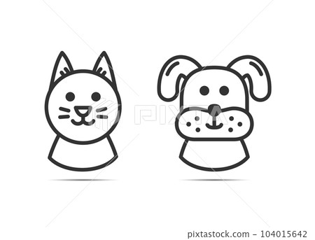 Cat and Dog Line Icons 104015642