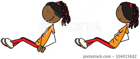Happy kid exercises 104015682