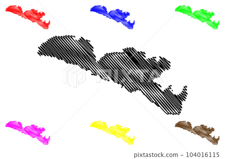 Inishmore island (Republic of Ireland, Aran Islands, Galway Bay) map vector illustration, scribble sketch Isle of Arainn map Inishmore island (Republic of Ireland, Aran Islands, Galway Bay) map vector illustration, scribble sketch Isle of Arainn map 104016115