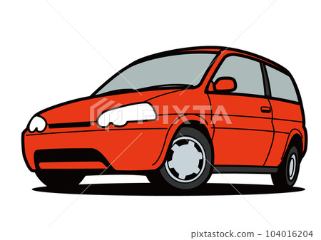 Nostalgic domestic compact SUV red car illustration Nostalgic domestic compact SUV red car illustration 104016204