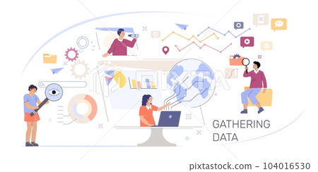 Gathering Data Flat Illustration 104016530
