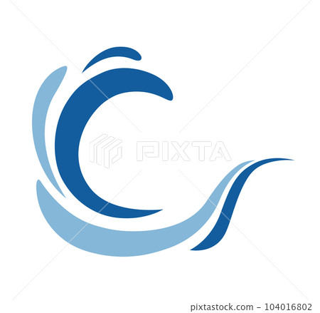 A set of icons representing wind, eddies and water currents 104016802
