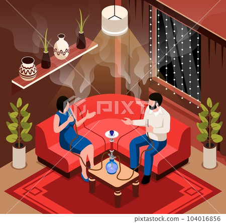 Hookah Isometric Illustration 104016856
