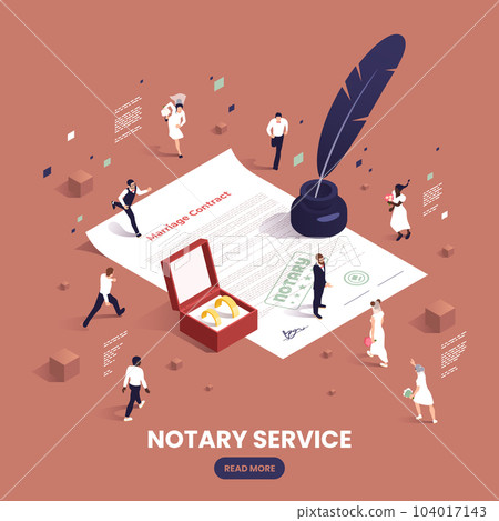 Notary Services Isometric Colored Concept Notary Services Isometric Colored Concept 104017143