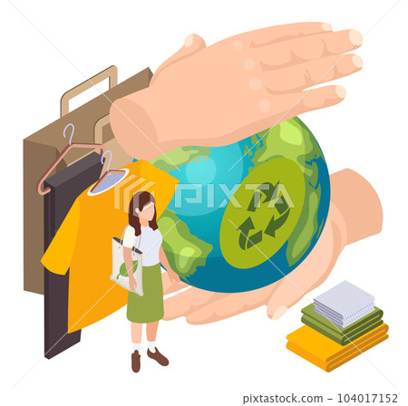 Sustainable Clothes Globe Composition 104017152