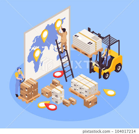 World Cargo Isometric Composition 104017214