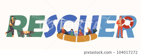 Rescuer Text Concept Rescuer Text Concept 104017272