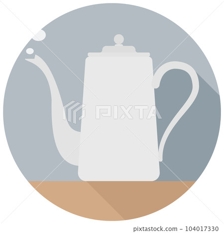 咖啡壺側面的平面圖標 104017330