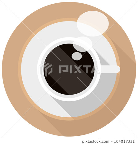 咖啡上方的平面圖標 104017331