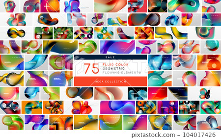 Mega collection of round dynamic vector fluid shapes. Elements bundle for wallpaper, banner, background, landing page, wall art, invitation, print, posters Mega collection of round dynamic vector fluid shapes. Elements bundle for wallpaper, banner, background, landing page, wall art, invitation, print, posters 104017426