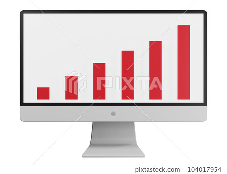 Illustration of a display showing a rising graph Illustration of a display showing a rising graph 104017954