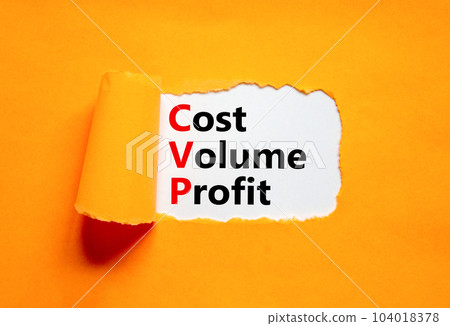 CVP cost volume profit symbol. Concept words CVP cost volume profit on white paper on a beautiful orange background. Business and CVP cost volume profit concept. Copy space. CVP cost volume profit symbol. Concept words CVP cost volume profit on white paper on a beautiful orange background. Business and CVP cost volume profit concept. Copy space. 104018378