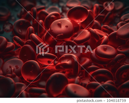 A group of red blood cells. AI generated, AI generative, AI generativ. 104018739