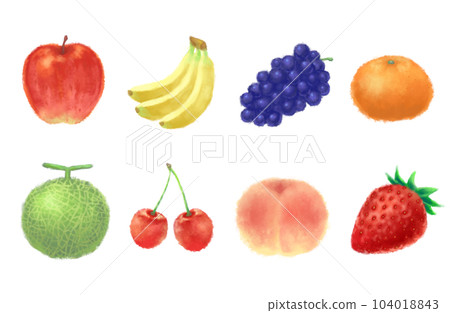 Set of watercolor fruits 104018843