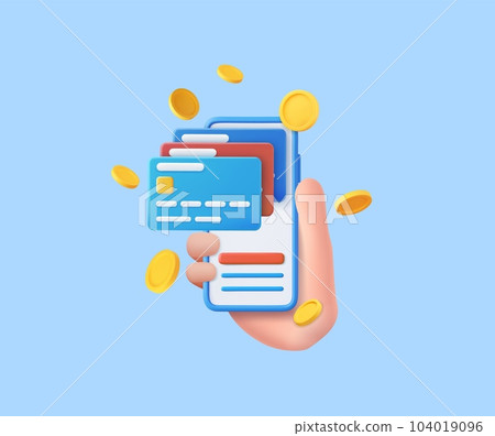 3D mobile phone with credit card 3D mobile phone with credit card 104019096