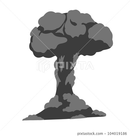 Cartoon smoke clouds isolated on white background 104019186