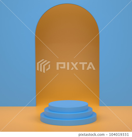 Abstract scene or podium for product showcase on monochrome background. 104019331