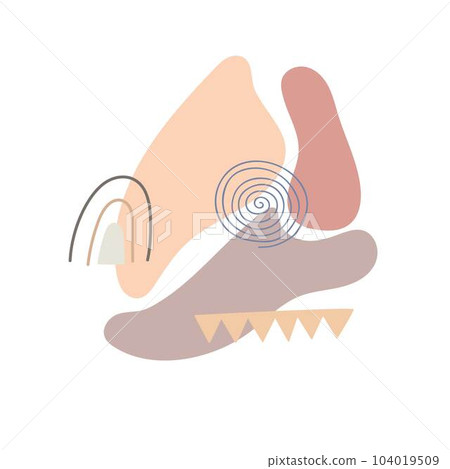 Boho style abstract shapes, simple hand drawn... - Stock Illustration ...