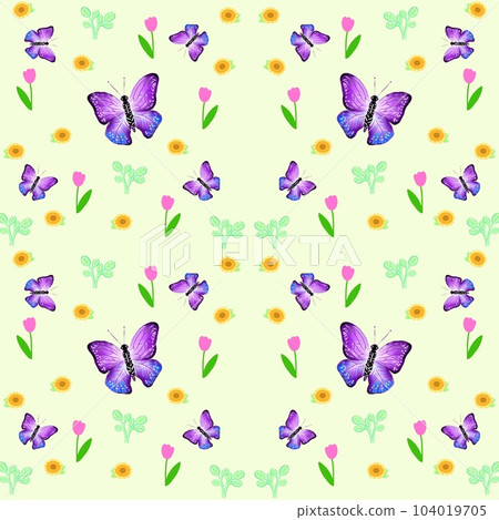 Butterfly Garden Flower Green background Butterfly Garden Flower Green background 104019705