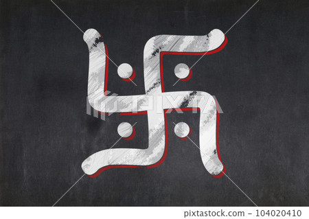 Swastika symbol drawn on a blackboard 104020410