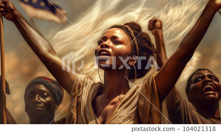 Concept of the Independence Day Celebration in the United States of America on the background of the U.S. flag 104021318