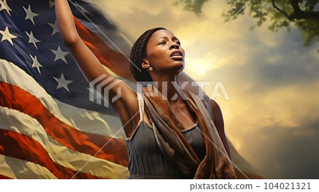 Concept of the Independence Day Celebration in the United States of America on the background of the U.S. flag Concept of the Independence Day Celebration in the United States of America on the background of the U.S. flag 104021321