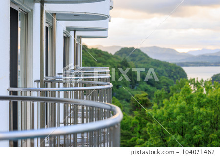 Hotel balcony near the sea 104021462