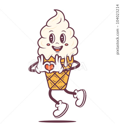 Ice cream cartoon character concept. Vector illustration isolated on a white background 104023214
