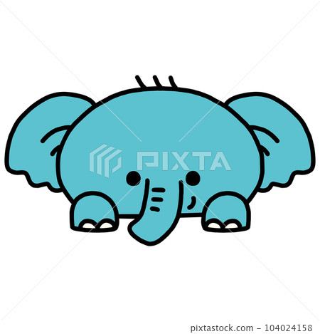 cute elephant popping out cute elephant popping out 104024158