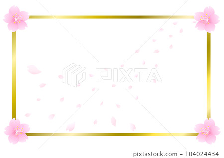cherry blossom and gold frame 104024434